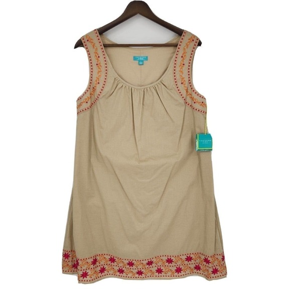 New Calypso St. Barth for Target Woven Shift Dress Embroidered Floral Size Large - Picture 1 of 4